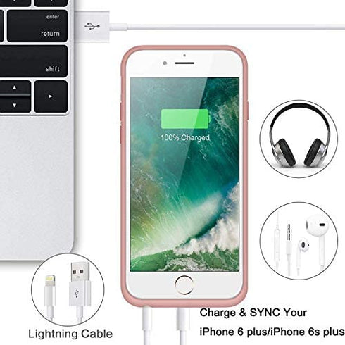 Battery Case for iPhone 6s Plus/6 Plus/7 Plus/8 Plus 8500mAh, Rechargeable Charging Case for iPhone 6Plus Extended Battery Pack Charger Apple 6s Plus Portable Power Bank Cover for 7P 8P (Rose Gold)