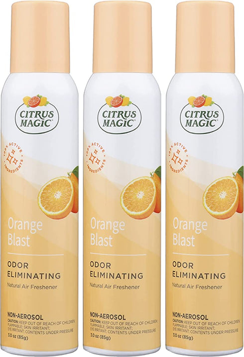 Citrus Magic Natural Odor Eliminating Air Freshener Spray, Orange Blast, 3-Ounce, Pack of 3