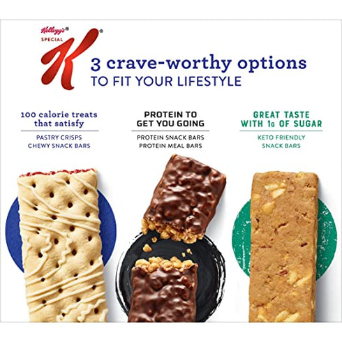Kellogg's Special K Pastry Crisps, 100 Calorie Snacks, Breakfast Bars, Brown Sugar Cinnamon, 5.28oz Box (12 Crisps)