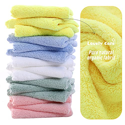 15 Pack Ultra Soft Baby Bath Washcloths, Gentle on Sensitive Skin for Face and Body, Plush, Super Absorbent Wash Clothes for Girls and Boys, 10" by 10" by Lovely Care