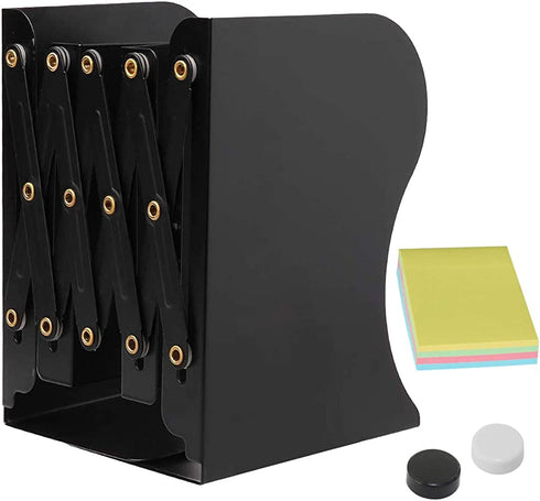 DARUITE Book Ends, Bookends, Book Organizer, Bookends for Shelves, Book Ends for Home Decorative, Adjustable Bookends, Book Ends for Office Heavy Duty, Non-Skid Bookend(Black x 1)