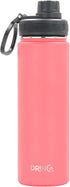 DRINCO Stainless Steel Water Bottle Spout Lid Vacuum Insulated Double Wall Water Bottle Wide Mouth (40oz 32oz 22oz 18oz 14oz) Leak Proof Keeps Cold or Hot (22 oz, 22oz Coral Paradise)