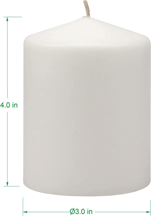 Stonebriar 35 Hour Long Burning Unscented Pillar Candles, 3x4, White