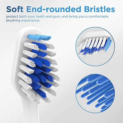 Replacement Brush Heads for Smile Bright Platinum Sonic Electric Toothbrush, Soft Bristles, 4-Pack