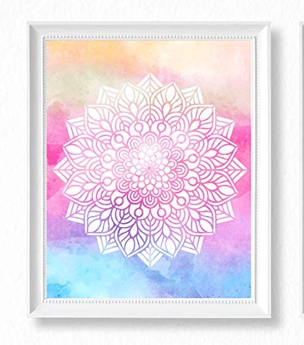 Teen Girl Room Wall Decor Art Prints - (UNFRAMED 8 x 10) Inspirational Wall Art, Motivational Quotes Posters for Kids, Tween Women Office Bedroom, Dorm, Cubicle, Desk (Don't Worry Be Happy)