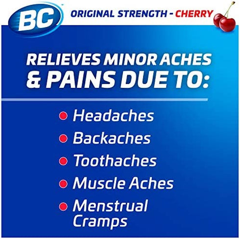 BC Powder Pain Reliever, Cherry Flavor Dissolve Packs, 24 Individual Packets