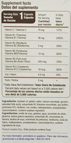 Bedoyecta Multivitamin Contains Iron, Folic Acid, Vitamin C, B1, B2, B9, and B12, 30 Count