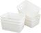 Saedy Plastic Pantry Storage Baskets Bin, 10.03" x 7.59" x 4.09", 6 Packs, White