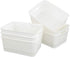 Saedy Plastic Pantry Storage Baskets Bin, 10.03" x 7.59" x 4.09", 6 Packs, White