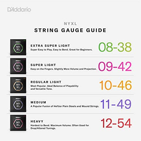 D'Addario Guitar Strings - NYXL Electric Guitar Strings - NYXL1149-3P - Unrivaled Strength, Tuning Stability, Enhanced Mid-Range - For 6 String Guitars - 11-49 Medium, 3-Pack