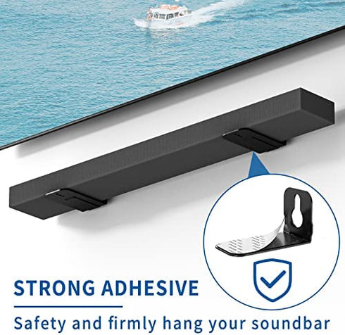Sound Bar Mounts Universal Soundbar Wall Mount Bracket Kit for Most of Soundbars Corner Wall Mount Shelf Mounting Brackets, Black