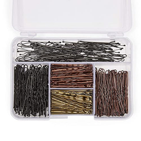 U Shaped Hair Pins with Clear Case (2 In, 4 Colors, 360 Pieces)