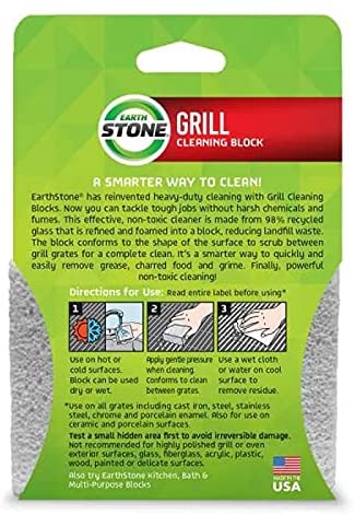 GrillStone Cleaning Block, Powerful Non-Toxic Scouring Block for Grills, 3-Pack