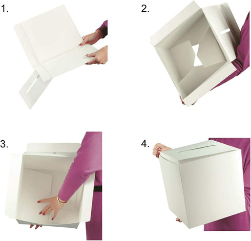 Beistle White Card Box Holder for Weddings, Baby Shower, Birthday and Graduation Celebrations, 12" x 12"