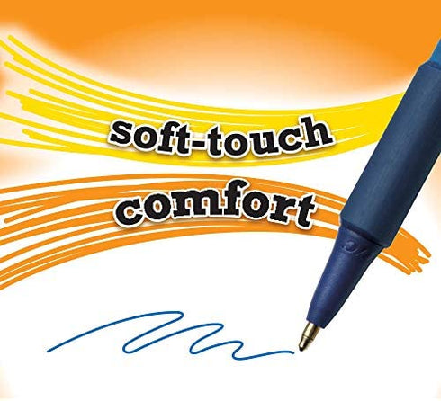 BIC Soft Feel Ball Pen, Blue, Fine Point, 12-Count