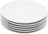 Miicol Durable Porcelain 6-Piece Dessert Plate Set, Elegant White Serving Plates (6-inch dessert plates)