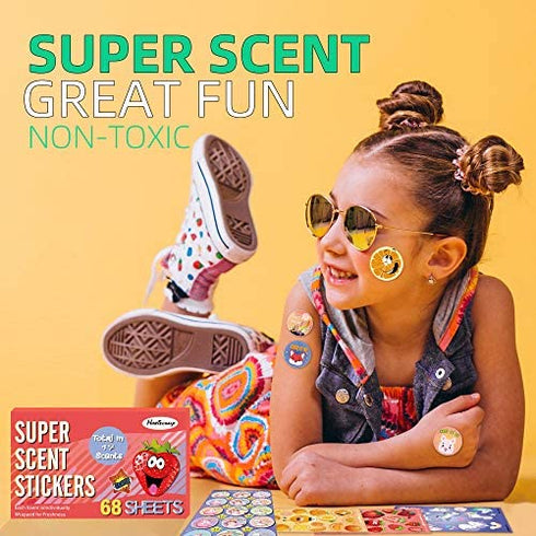 HORIECHALY Scratch and Sniff Stickers, 68 Sheets Scented Stickers,17 Different Scents Smelly Stickers, Best Choice for Kids & Teachers & Parents as Reward Stickers, Christmas Gift, Party Favor, Goodie. Awesome Smelly Stickers.