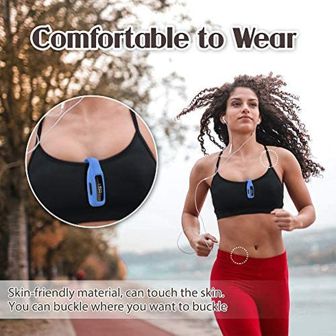 HSWAI 3-Pack Clips Replacement for Fitbit Inspire 2/Fitbit Inspire 3, Soft Comfortable Silicone Clip 360°Protection Holder Accessory Compatible with Fibit Inspire 2/3?Official Red/Blue/Purple