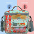 FlowFly Insulated Reusable Lunch Bag Adult Large Lunch Box for Women and Men with Adjustable Shoulder Strap Front Zipper Pocket and Dual Large Mesh Side Pockets, Cherry