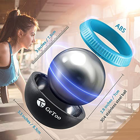GeToo Cryosphere Cold Massage Roller Ball - 2.8 Inches Cryosphere Cold Roller for 6 Hour Cold Massage, Detachable Rolling Ball, Ice Roller Cryoball for Deep Tissue Massage, Blue and Black