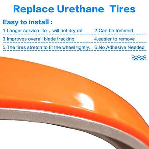 Urethane Band Saw Tires 14" x 1" x .095" Compatible with Bandsaws Wheels Including Jet Grizzly & Powermatic for Woodworking Projects ( No Adhesive Needed) - 2 Pack