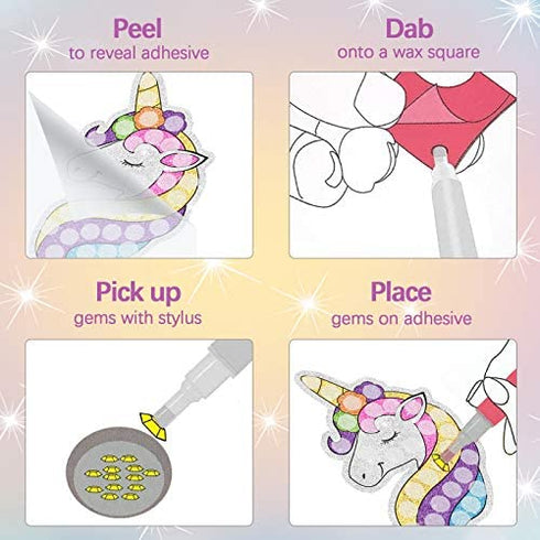 ORIENTAL CHERRY Arts and Crafts for Kids Ages 8-12 - 14 Pack Diamond Painting Suncatchers and Stickers Kits - Gem Toys Birthday Gifts Summer Activity for Girls Toddler Ages 4-8 6-8 7-10