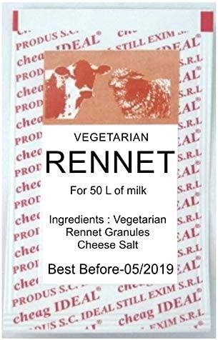 5 x RENNET & CHEESE SALT MIX 6g POUCH For any type of cheese 1 pouch for 50 litres of milk …