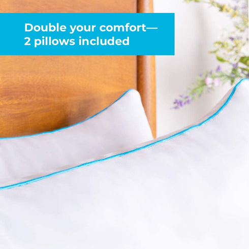 Linenspa Shredded Memory Foam 2 Pack Pillow, Standard, White 2 Count