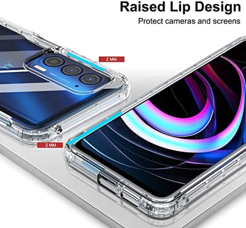 LeYi for Motorola Edge 2021 Case, Moto Edge 2021 Case with 2 Tempered Glass Screen Protector, Full-Body Shockproof Bumper Rugged Hybrid Soft Clear Protective Phone Case for Edge 2021, Clear
