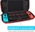 Daydayup Switch Case and Tempered Glass Screen Protector Compatible with Nintendo Switch - Deluxe Hard Shell Travel Carrying Case, Pouch Case for Nintendo Switch Console & Accessories, Streak Red