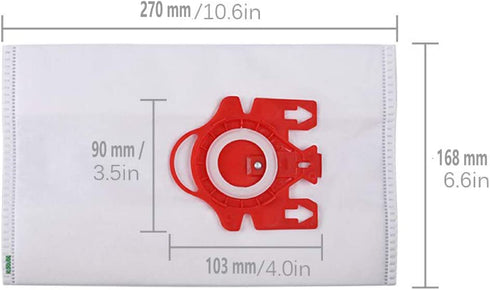 Mumaxun 6pcs Replacement for Miele FJM Vacuum Bags, fit S200 , S300, S500, S4000, S6000, Compact C1/C2 Series