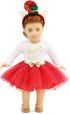 Emily Rose 18 Inch Doll Clothes - 5 PC Holiday Tutu Accessories Outfit Gift Set, Including Shoes and Elf Headband Accessory! | Gift Boxed! | Fits Most 18" Dolls