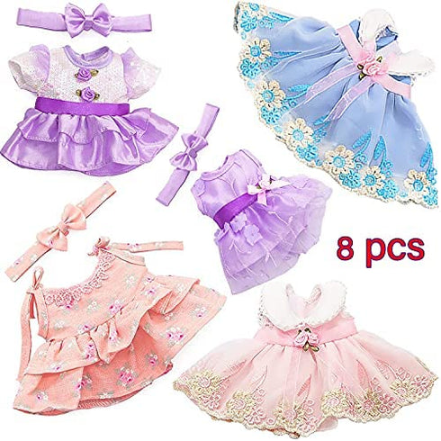 Fashion Doll Clothes 5 Set Complete Baby Doll Clothes for 12-14 Inch Doll Clothes with 12-14 Inch Reborn Baby Doll Clothes Accessories,My Life Doll Clothes,Our Generation Dolls Clothes