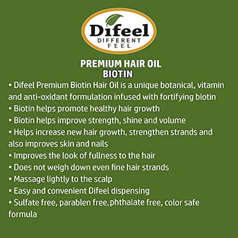 Difeel Premium Biotin Hair Oil 7.1 oz.