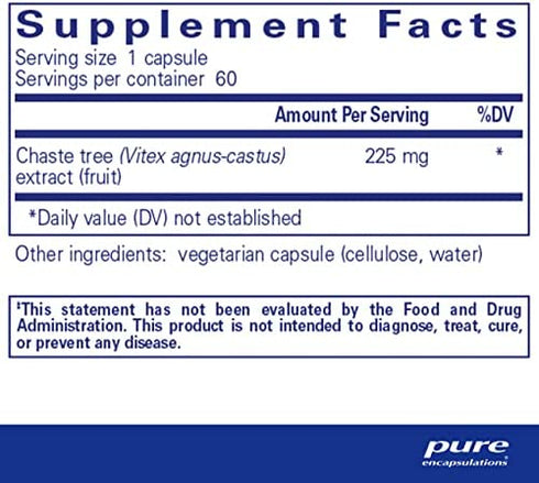 Pure Encapsulations Chaste Tree (Vitex) | Supplement to Support Healthy Menstrual Cycle Duration and Flow, Reproductive Function, and Breast Comfort* | 60 Capsules