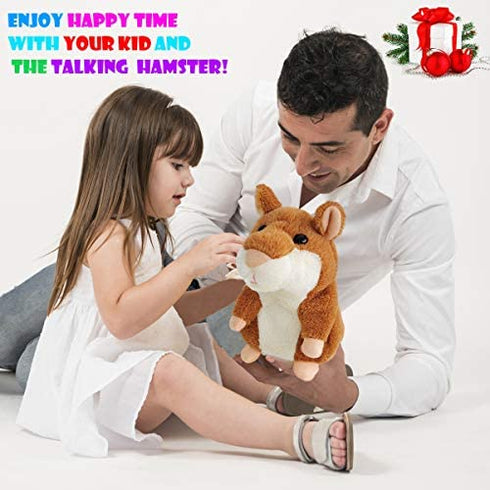 Tockrop Talking Hamster Mouse Plush Interactive Toy Repeat What You Say Mimicry Pet Talking Record for Early Learning