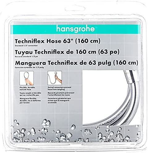hansgrohe Handheld Replacement Easy Install 1-Inch Modern Coordinating Chrome, 28276003 Shower Hose, 63