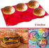 Webake Silicone Molds for 3 Inch and 4 Inch Round Disc Pan for Cake, Muffin Top, Bun, Custard, Tart, Resin Coaster, 6 Cavity, Red Set of 2