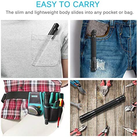 INFRAY LED Rechargeable Pen Flashlight, Pocket-Sized Penlight with Super Bright CREE LED, Adjustable Focus, IPX5 Water-Resistant, NiMH Battery Included, 2 Modes (High/Low)