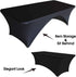 Eurmax USA Spandex Table Cover 5 ft. Fitted 30+ Colors Polyester Tablecloth Stretch Spandex Table Cover-Table Toppers,5 FT Table Cover Open Back?5Ft,Black?