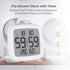 Number-one Shower Clock Digital Bathroom Countdown Clock Battery Operated Kitchen Wall Timer Clock, Waterproof for Water Spray, Large LCD Screen, Temperature Humidity Display for Shower Cooking, White