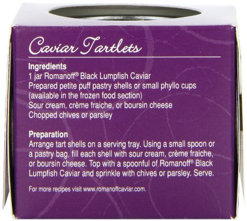 Romanoff Caviar Black Lumpfish, 2 oz