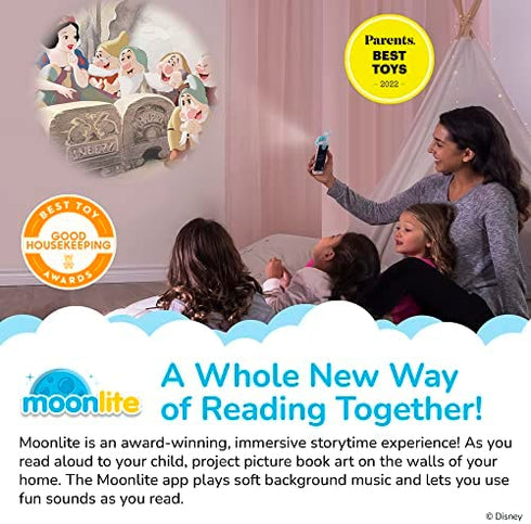 Moonlite Mini Projector with 5 Classic Disney Stories - A New Way to Read Stories Together - 5 Digital Stories with Light Projector - Dumbo, Pinocchio and More - Toys and Gifts for Kids Ages 1 and Up