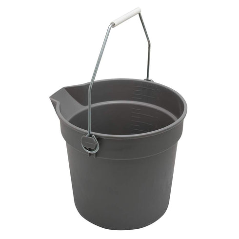 Prime-Line MP46750 Bucket with Handle and Spout, 10-Quart, Plastic, Gray, Rugged, Heavy Duty, Pack of 1