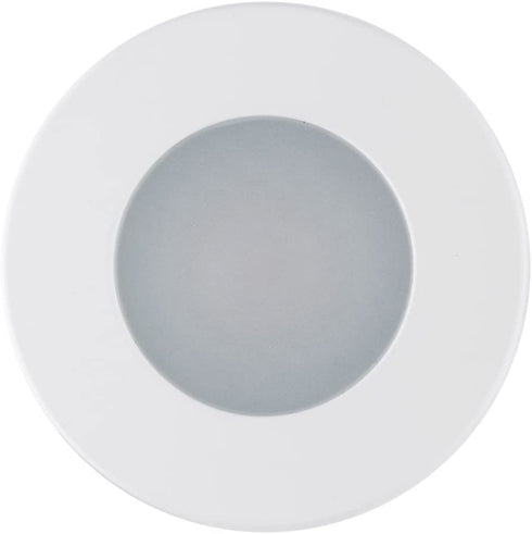 Globe Electric 90663, 4" Flush Round Trim Recessed Lighting Kit Tempered Frosted Glass, White, 3.88" Hole Size