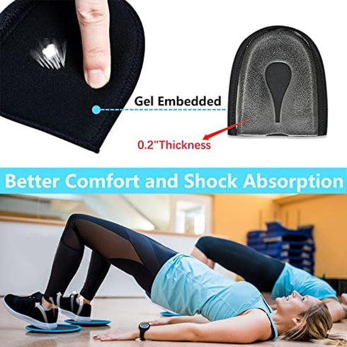 Heel Protectors, Gel Heel Cups, Heel Cushion Support for Plantar Fasciitis, Heel Pain, Achilles Tendinitis, Dry Cracked Heels, Heel Pads for Men & Women