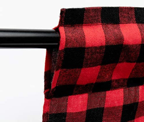 2 Pack Buffalo Check Plaid Window Valances Red and Black Farmhouse Design Window Treatment Decor Curtains Rod Pocket Valances for Kitchen/Living Room 16" x 56"