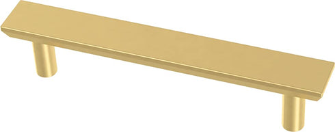 Franklin Brass P40845K-117-C Simple Chamfered Kitchen or Furniture Cabinet Hardware Drawer Handle Pull, 3-3/4-Inch (96mm), Brushed Brass, 10-Pack
