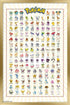 Trends International Pok©mon-Kanto Grid Wall Poster, 22.375" x 34", Gold Framed Version