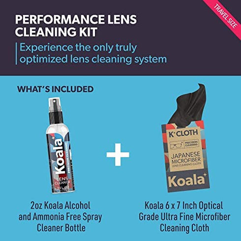 Koala Eyeglass Lens Cleaner Spray Kit | American Made | 2 Ounces + 1 Koala Cloth | Streak and Alcohol Free | Carefully Engineered Glasses Cleaner | Safe for All Lenses